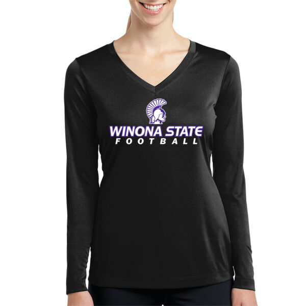 Sport-Tek Womens Long Sleeve PosiCharge Competitor V-Neck Tee - Printed Logo Thumbnail
