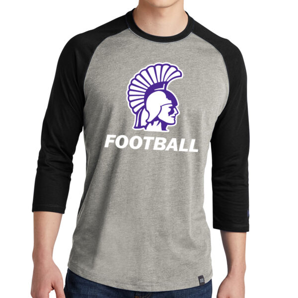 New Era Heritage Blend 3/4 Sleeve Baseball Taglan Tee - Printed Logo Thumbnail