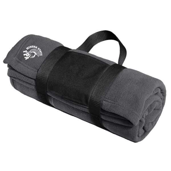 Port Authority Fleece Blanket with Carrying Strap - Embroidered Logo Thumbnail