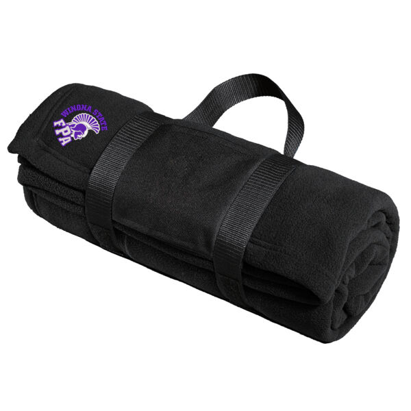 Port Authority Fleece Blanket with Carrying Strap - Embroidered Logo Thumbnail