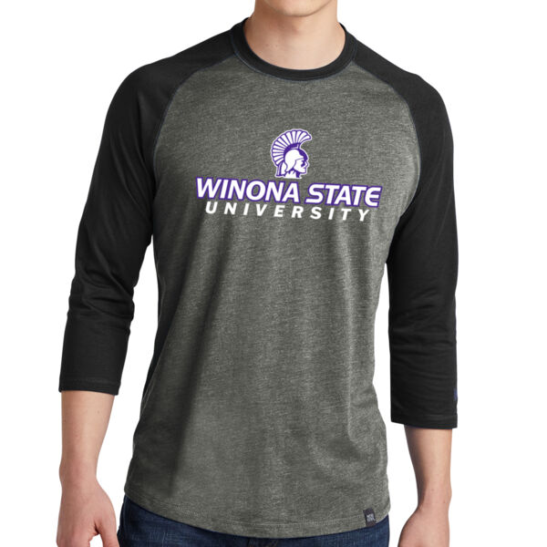 New Era Heritage Blend 3/4 Sleeve Baseball Taglan Tee - Printed Logo Thumbnail